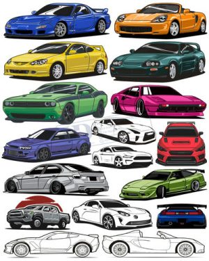 Vector Xe Ô Tô, Xe Máy, Xe Công Trình (5)