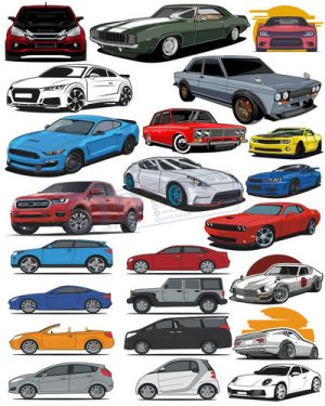 Vector Xe Ô Tô, Xe Máy, Xe Công Trình (6)