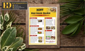 menu Đại Nam Quán chuyên Hải sản