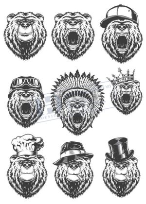 Bear, Vector Con Gấu 102