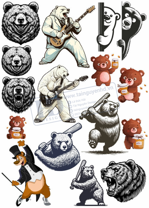Bear, Vector Con Gấu 27
