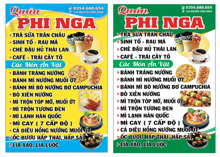 Biển Quán Trà Sữa Phi Nga