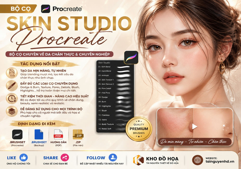 Bộ cọ Skin Studio Procreate