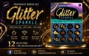 Bộ cọ lấp lánh Glitter Sparkle