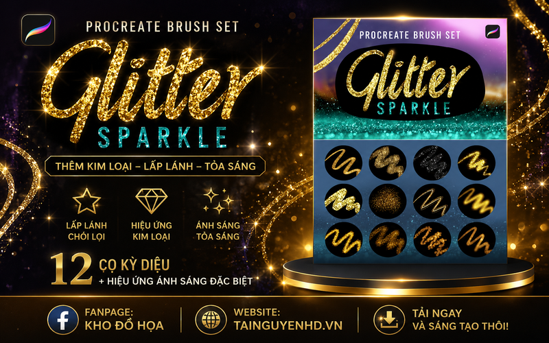 Bộ cọ lấp lánh Glitter Sparkle