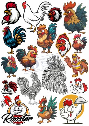 Checkin, Gà Trống, Vector Con Gà (3)
