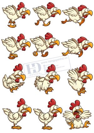 Chicken, Vector Con Gà Trống (10)