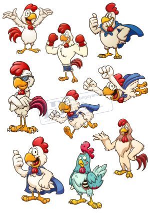 Chicken, Vector Con Gà Trống (14)