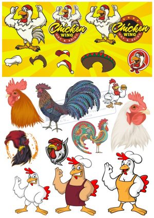 Chicken, Vector Con Gà Trống (16)