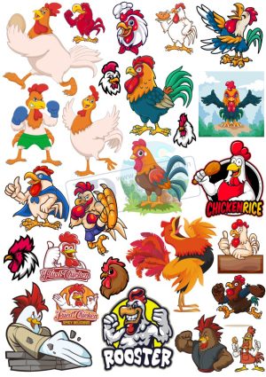 Chicken, Vector Con Gà Trống (3)