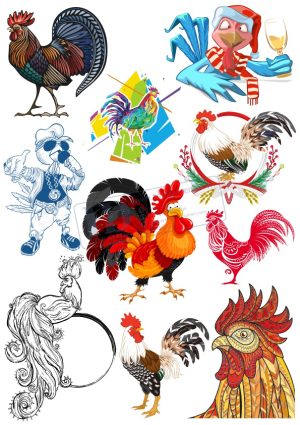Chicken, Vector Con Gà Trống (5)