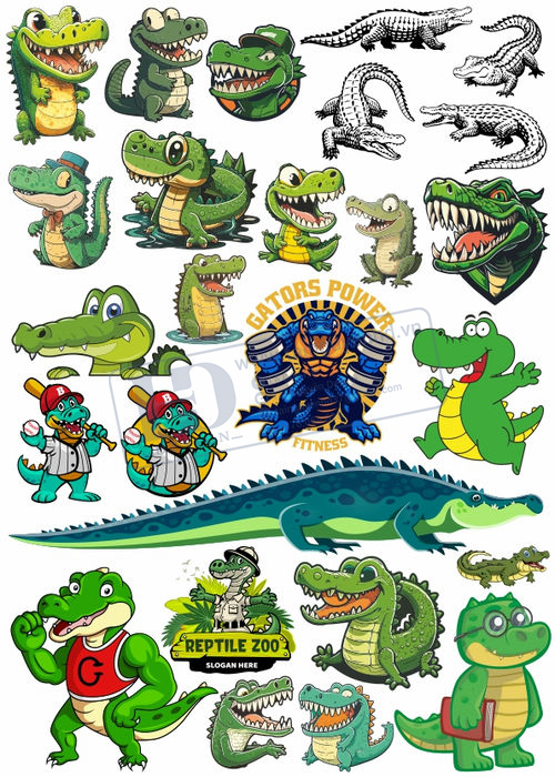 Crocodile, Cá Sấu, Vector Con Cá Sấu 15