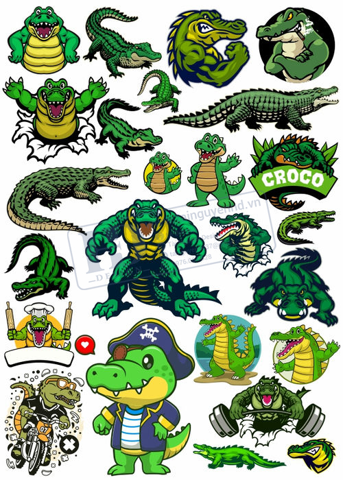 Crocodile, Cá Sấu, Vector Con Cá Sấu 16