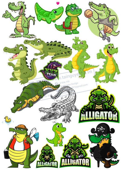 Crocodile, Cá Sấu, Vector Con Cá Sấu 25