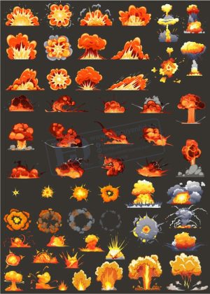 Explosion, Boom, Khói Lửa, Vector Hiệu Ửng Lửa 2