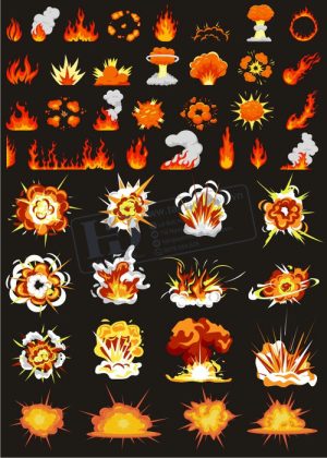 Explosion, Boom, Khói Lửa, Vector Hiệu Ửng Lửa 5