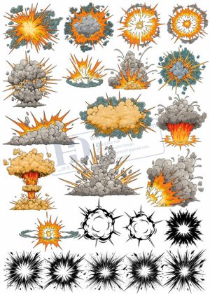 Explosion, Boom, Khói Lửa, Vector Hiệu Ửng Lửa