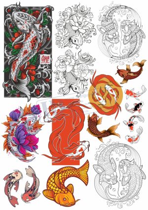 Fish, Cá Koi, Vector Con Cá