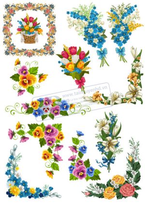 Flower, Frames, Vector Bông Hoa Góc