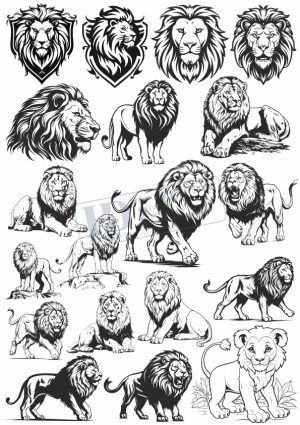 Lion, Chúa Sơn Lâm, Vector Con Sử Tử (10)