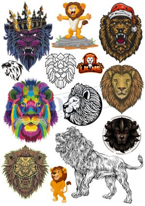 Lion, Chúa Sơn Lâm, Vector Con Sử Tử (7)