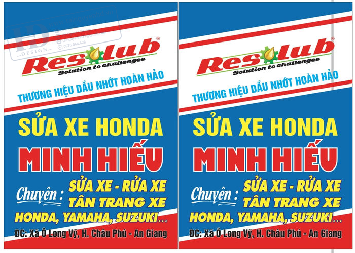 Mẫu Biển Sửa Xe Minh Hiếu