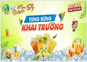 Phông Nền Khai Trương Quán Giải Khát