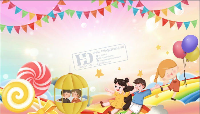 Phông Nền Thiếu Nhi, Maket Mầm Non, Trường Học (90)