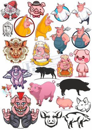 Pig, Con Lợn, Vector Con Lợn (3)