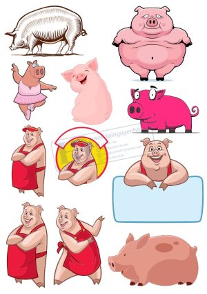 Pig, Con Lợn, Vector Con Lợn (8)