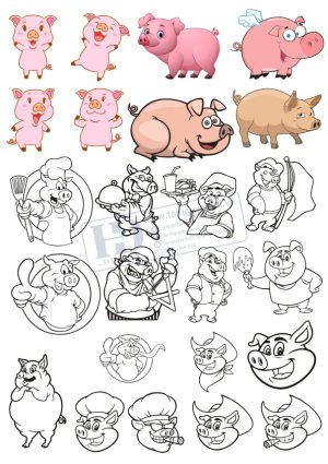 Pig, Con Lợn, Vector Con Lợn (9)