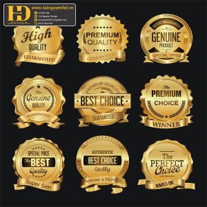 Premium Quality, Vector Logo Huy Hiệu, Gold (1)