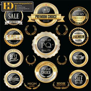 Premium Quality, Vector Logo Huy Hiệu, Gold (10)