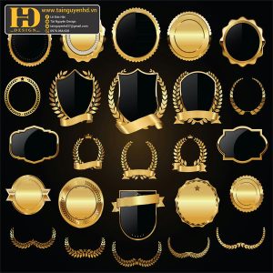 Premium Quality, Vector Logo Huy Hiệu, Gold (101)