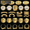 Premium Quality, Vector Logo Huy Hiệu, Gold (105)