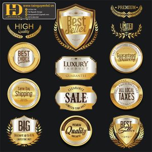 Premium Quality, Vector Logo Huy Hiệu, Gold (11)