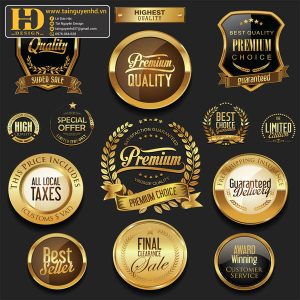 Premium Quality, Vector Logo Huy Hiệu, Gold (13)