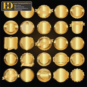 Premium Quality, Vector Logo Huy Hiệu, Gold (2)