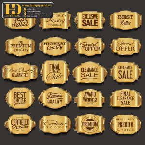 Premium Quality, Vector Logo Huy Hiệu, Gold (21)