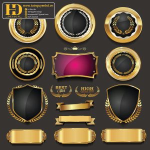 Premium Quality, Vector Logo Huy Hiệu, Gold (22)