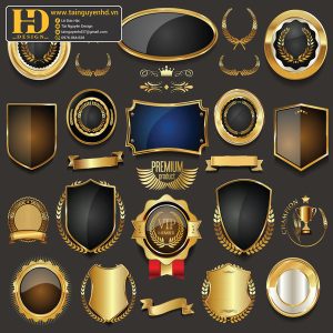 Premium Quality, Vector Logo Huy Hiệu, Gold (23)