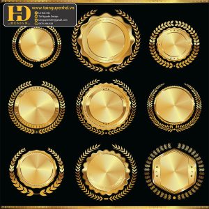 Premium Quality, Vector Logo Huy Hiệu, Gold (27)