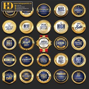 Premium Quality, Vector Logo Huy Hiệu, Gold (28)