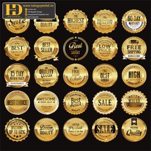 Premium Quality, Vector Logo Huy Hiệu, Gold (29)