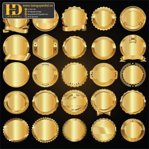 Premium Quality, Vector Logo Huy Hiệu, Gold (3)
