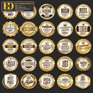 Premium Quality, Vector Logo Huy Hiệu, Gold (30)