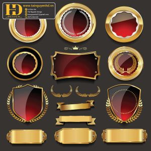 Premium Quality, Vector Logo Huy Hiệu, Gold (34)