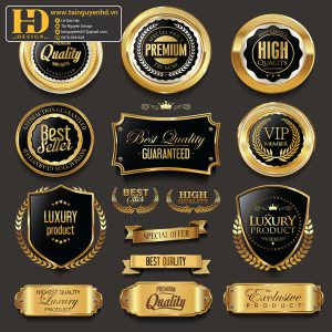 Premium Quality, Vector Logo Huy Hiệu, Gold (35)