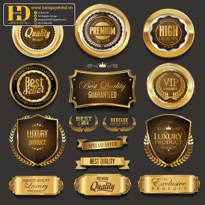 Premium Quality, Vector Logo Huy Hiệu, Gold (36)