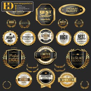 Premium Quality, Vector Logo Huy Hiệu, Gold (37)